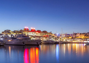 Puerto Banús at night, known for offering some of the best nightlife on the Costa del Sol